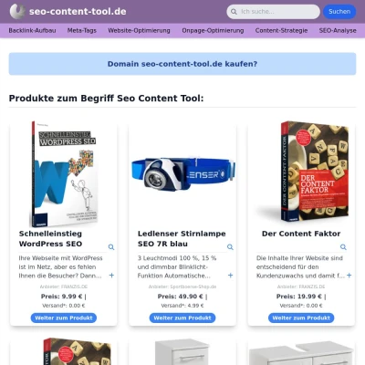 Screenshot seo-content-tool.de