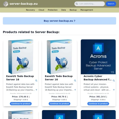 Screenshot server-backup.eu