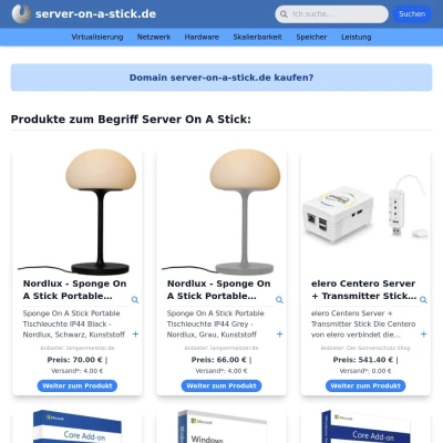 Screenshot server-on-a-stick.de