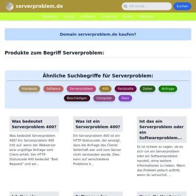 Screenshot serverproblem.de