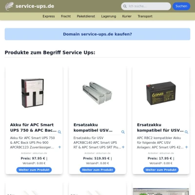 Screenshot service-ups.de