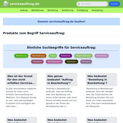 Screenshot serviceauftrag.de