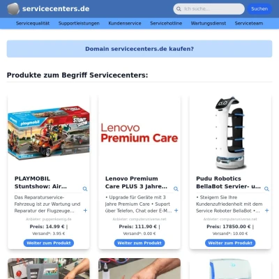 Screenshot servicecenters.de