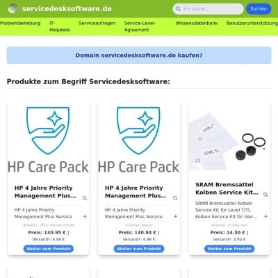 Screenshot servicedesksoftware.de