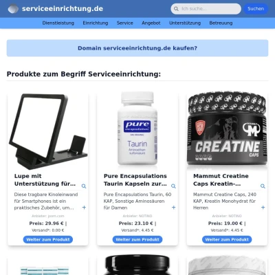 Screenshot serviceeinrichtung.de