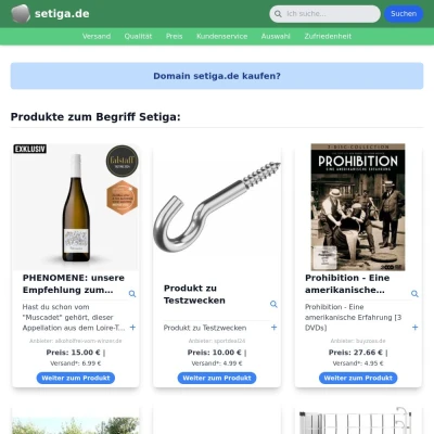 Screenshot setiga.de
