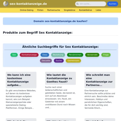 Screenshot sex-kontaktanzeige.de