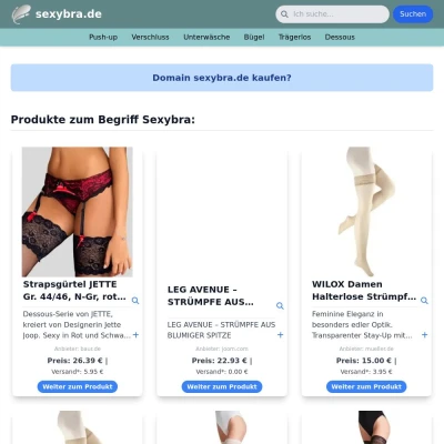 Screenshot sexybra.de