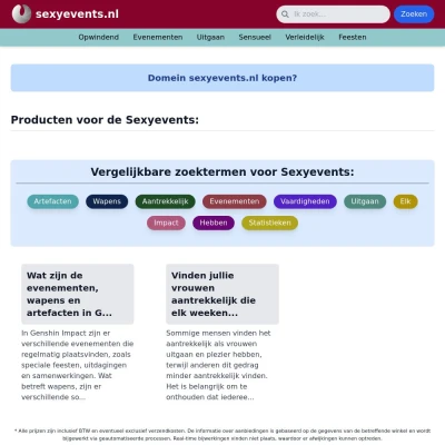 Screenshot sexyevents.nl