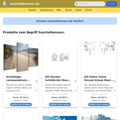 Screenshot seychellennuss.de