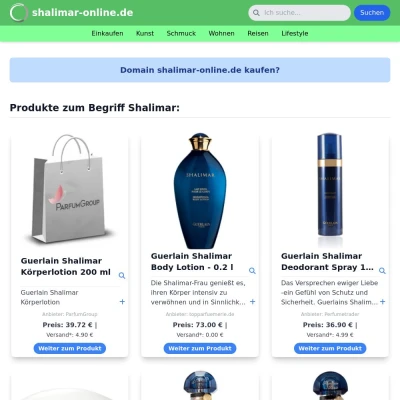 Screenshot shalimar-online.de