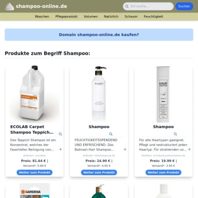 Screenshot shampoo-online.de