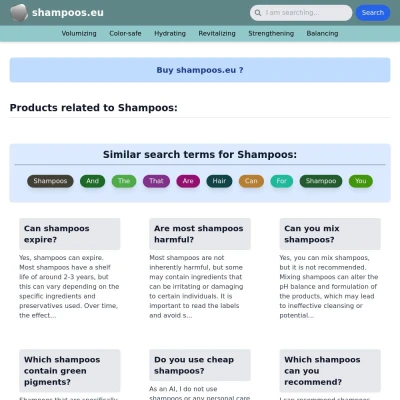 Screenshot shampoos.eu