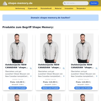 Screenshot shape-memory.de