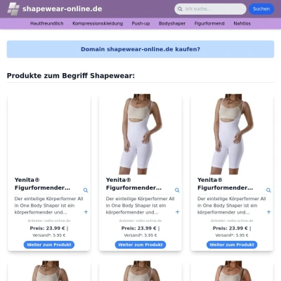 Screenshot shapewear-online.de