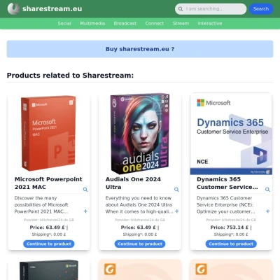 Screenshot sharestream.eu