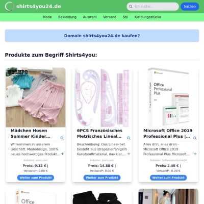 Screenshot shirts4you24.de