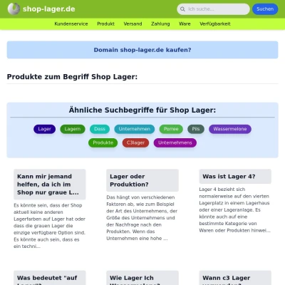 Screenshot shop-lager.de