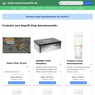 Screenshot shop-naturkosmetik.de