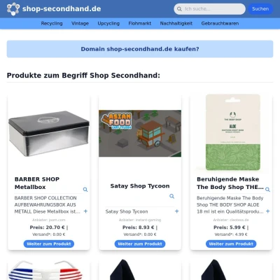 Screenshot shop-secondhand.de