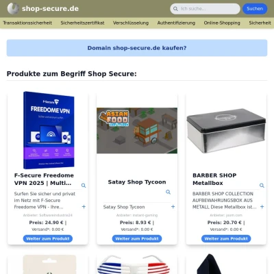 Screenshot shop-secure.de