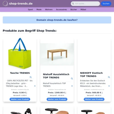 Screenshot shop-trends.de