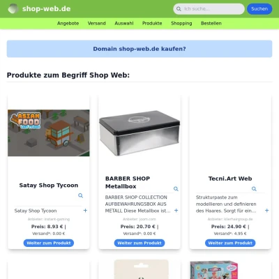 Screenshot shop-web.de