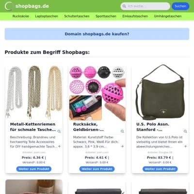 Screenshot shopbags.de