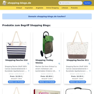 Screenshot shopping-blogs.de