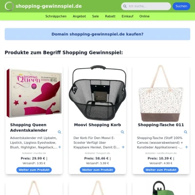 Screenshot shopping-gewinnspiel.de