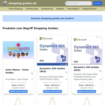 Screenshot shopping-guides.de