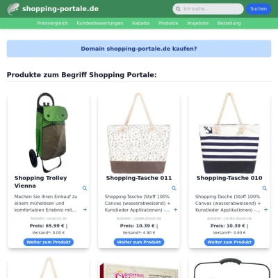 Screenshot shopping-portale.de