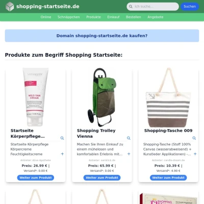 Screenshot shopping-startseite.de