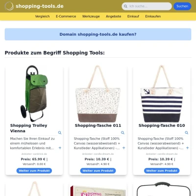 Screenshot shopping-tools.de