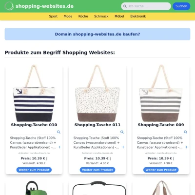 Screenshot shopping-websites.de