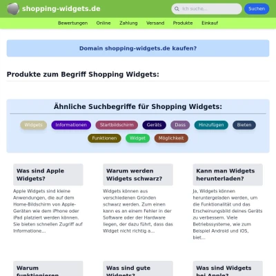 Screenshot shopping-widgets.de