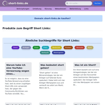 Screenshot short-links.de