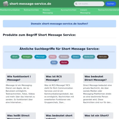 Screenshot short-message-service.de