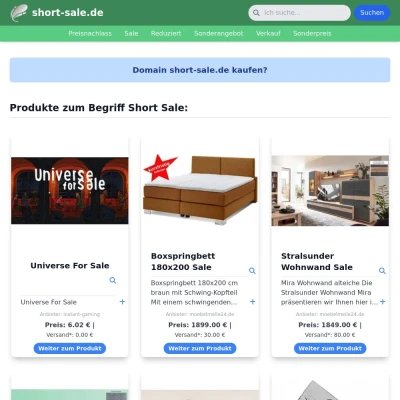 Screenshot short-sale.de