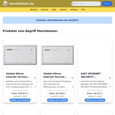 Screenshot shortdomain.de