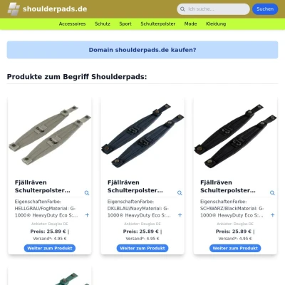 Screenshot shoulderpads.de