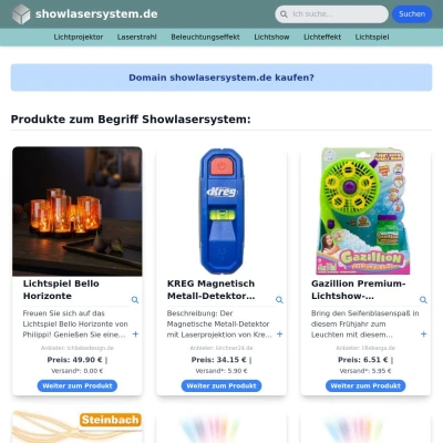 Screenshot showlasersystem.de