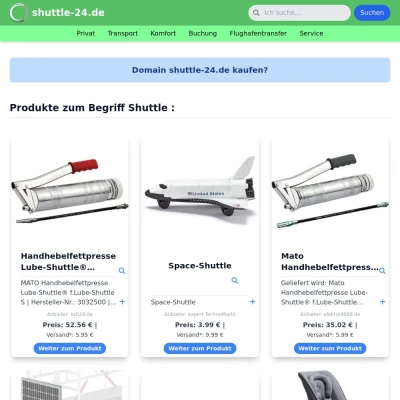 Screenshot shuttle-24.de