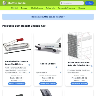 Screenshot shuttle-car.de