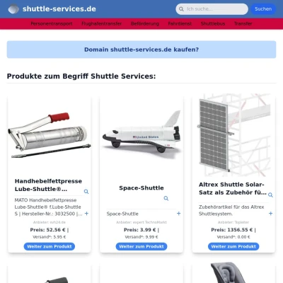 Screenshot shuttle-services.de