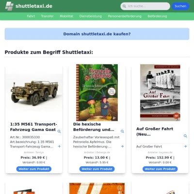 Screenshot shuttletaxi.de