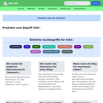 Screenshot siac.de