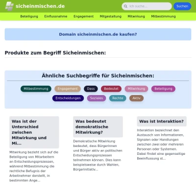 Screenshot sicheinmischen.de