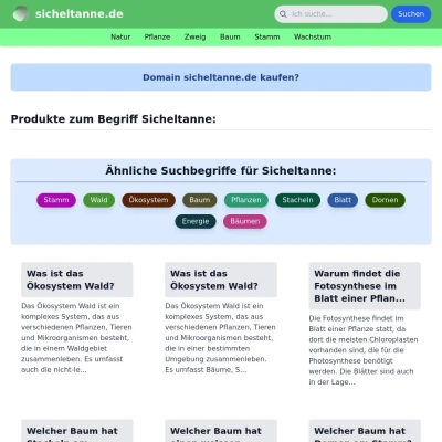 Screenshot sicheltanne.de