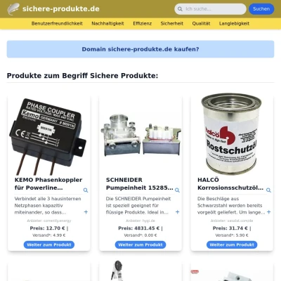 Screenshot sichere-produkte.de